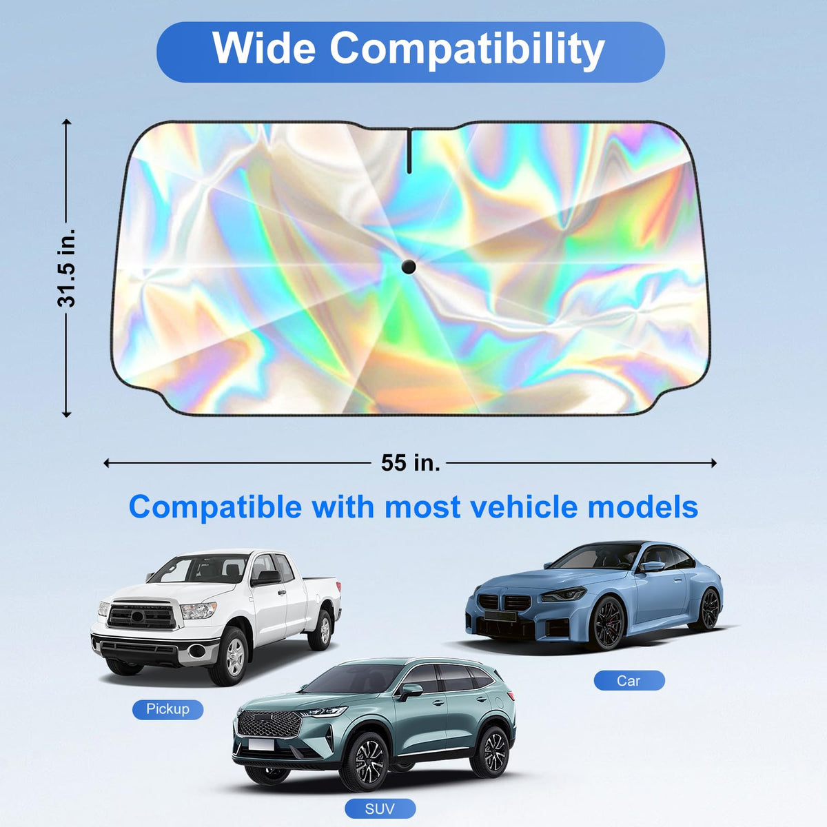Gumnay folded shade inside compact pouch demonstrating easy storage