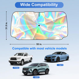 Gumnay folded shade inside compact pouch demonstrating easy storage
