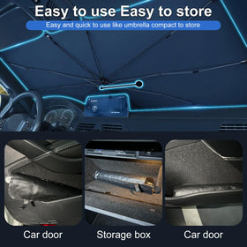 Gumnay shade in a parking lot protecting interior and reducing heat buildup