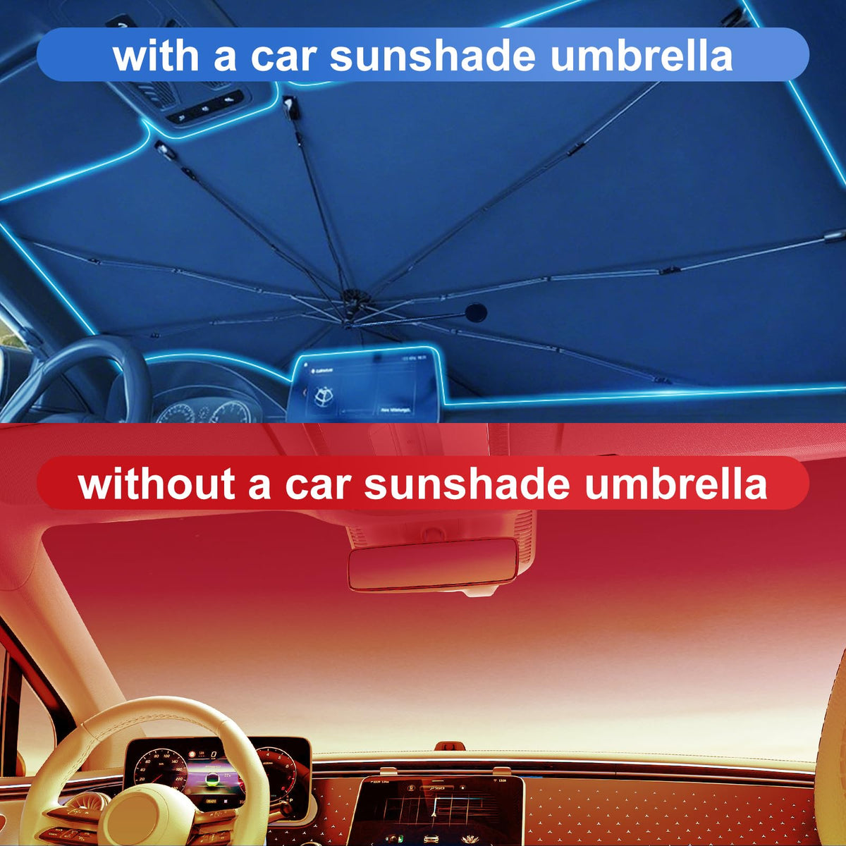 Gumnay close-up of reinforced umbrella ribs showing durable military-grade strength