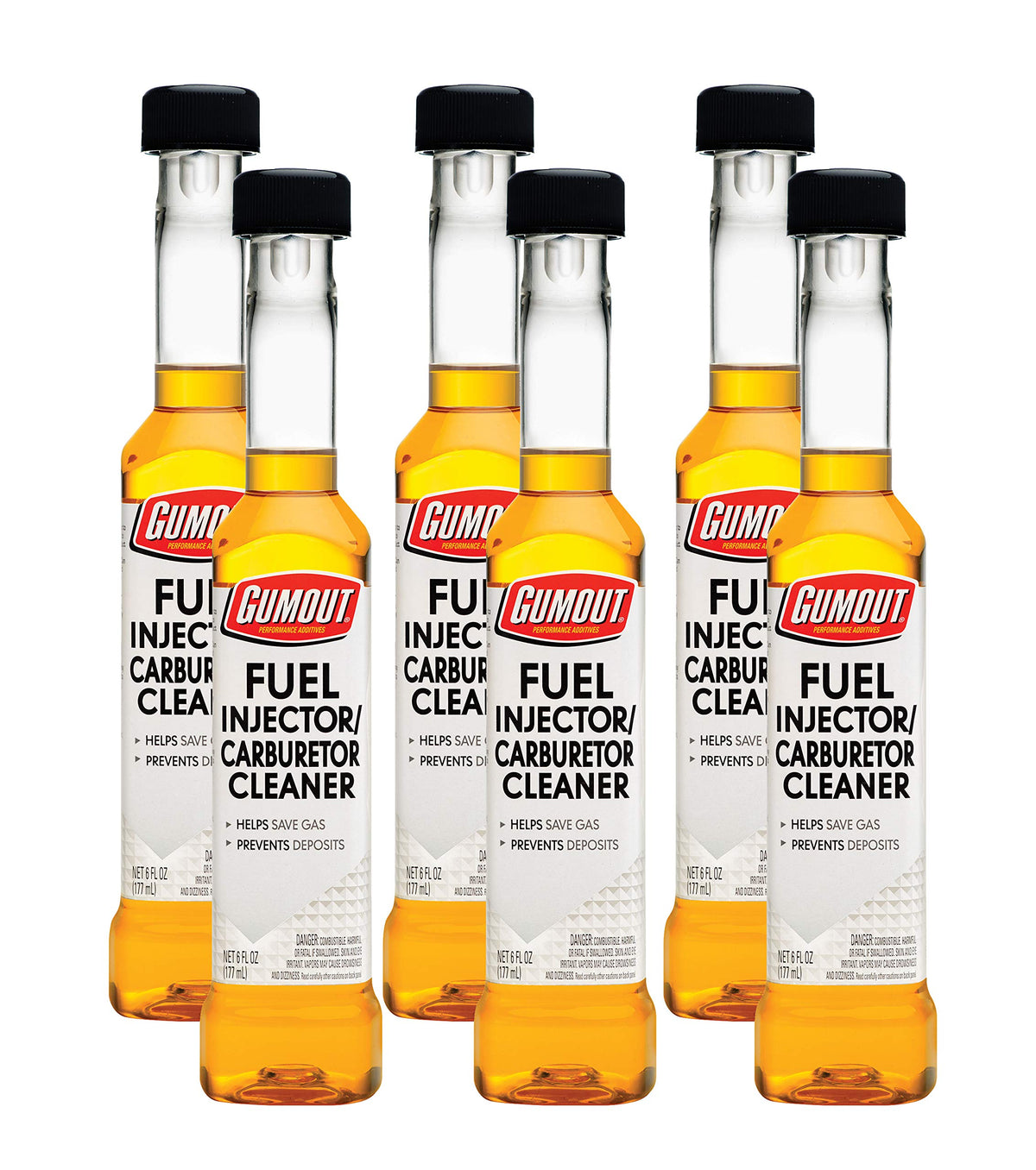 Gumout front bottle label showing cleaner and restoring engine performance