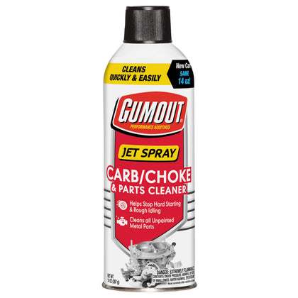 Gumout front packaging 14 oz can showing product for fast carb cleaning