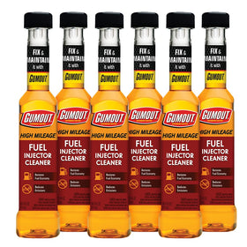 Gumout front packaging 6-pack showing multiple bottles and benefit of multiple treatments