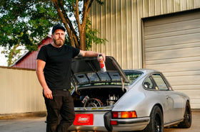 Gumout in a garage setting showing easy on-car maintenance benefit