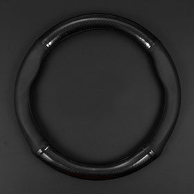 gunhunt front view of steering wheel cover showing sleek carbon-fiber finish and durable fit