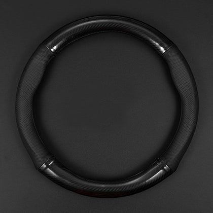 gunhunt front view of steering wheel cover showing sleek carbon-fiber finish and durable fit