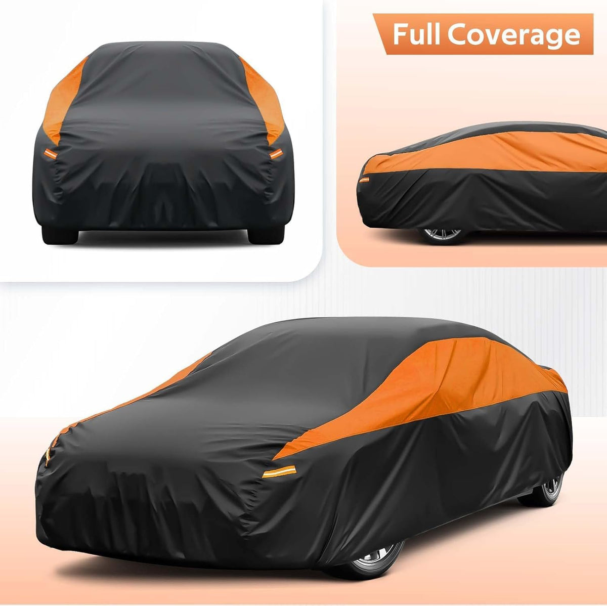 GUNHYI elastic hem and windproof strap secured under car for stable fit