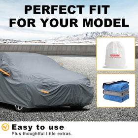 GUNHYI cover on parked hatchback in driveway demonstrating outdoor use