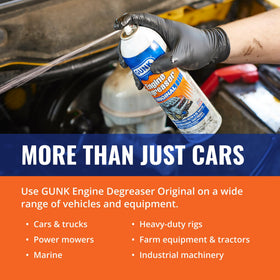 Gunk can held by hand illustrating 15 oz size and easy handling