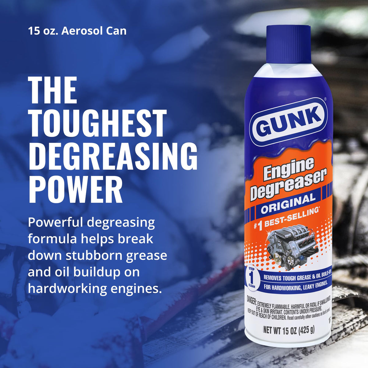 Gunk spray nozzle close-up demonstrating precise application control
