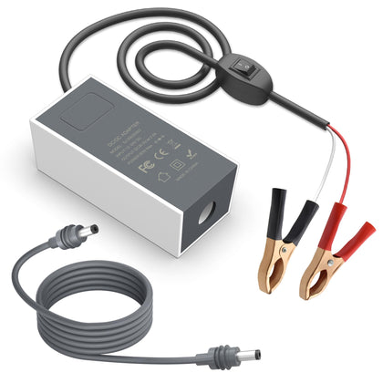 Gunovy adapter front view showing connectors and compact design for reliable power