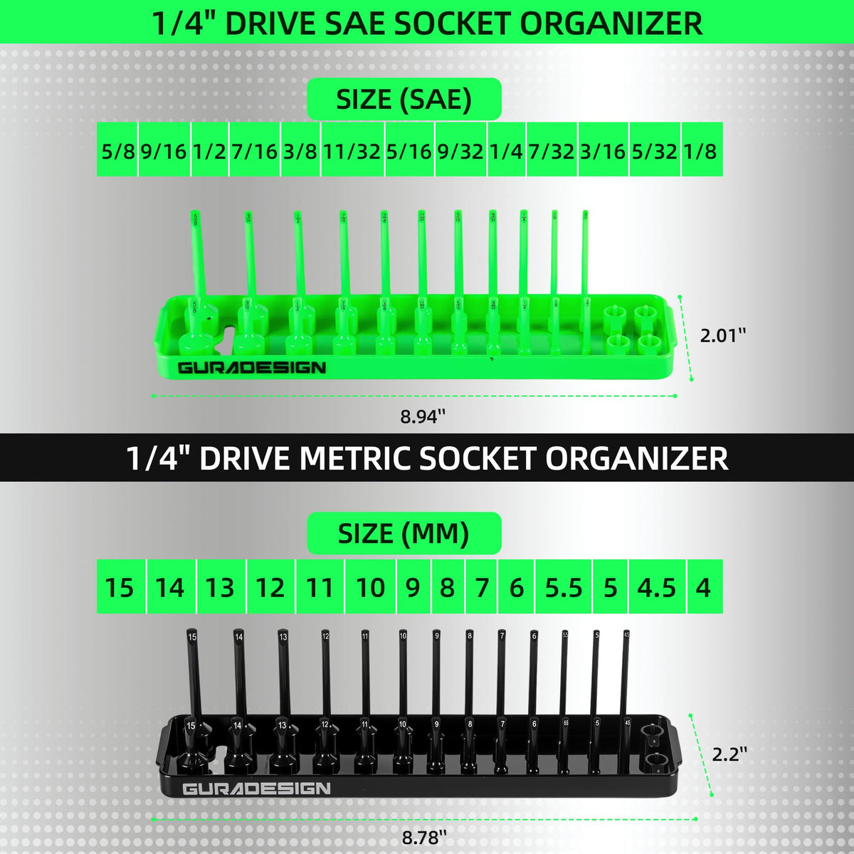 GURADESIGN clear size labels and markings for quick socket identification benefit