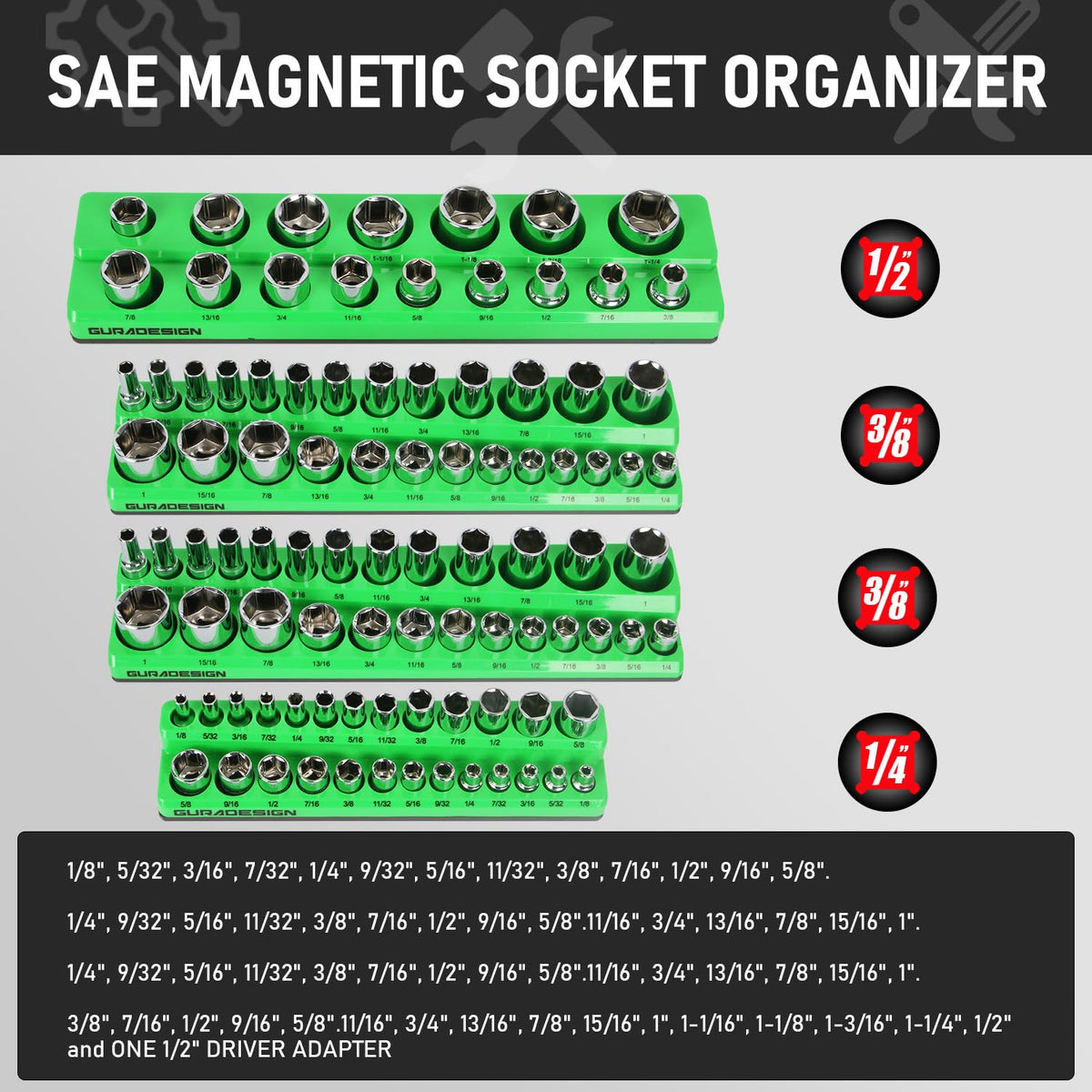 GURADESIGN organizers placed inside toolbox drawer for tidy storage