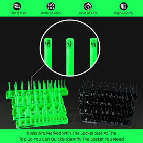 GURADESIGN tray showing 1/4", 3/8", 1/2" drive positions for organized storage benefit