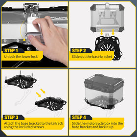 Gurblofy lock and universal bracket detail ensuring secure mounting and theft resistance