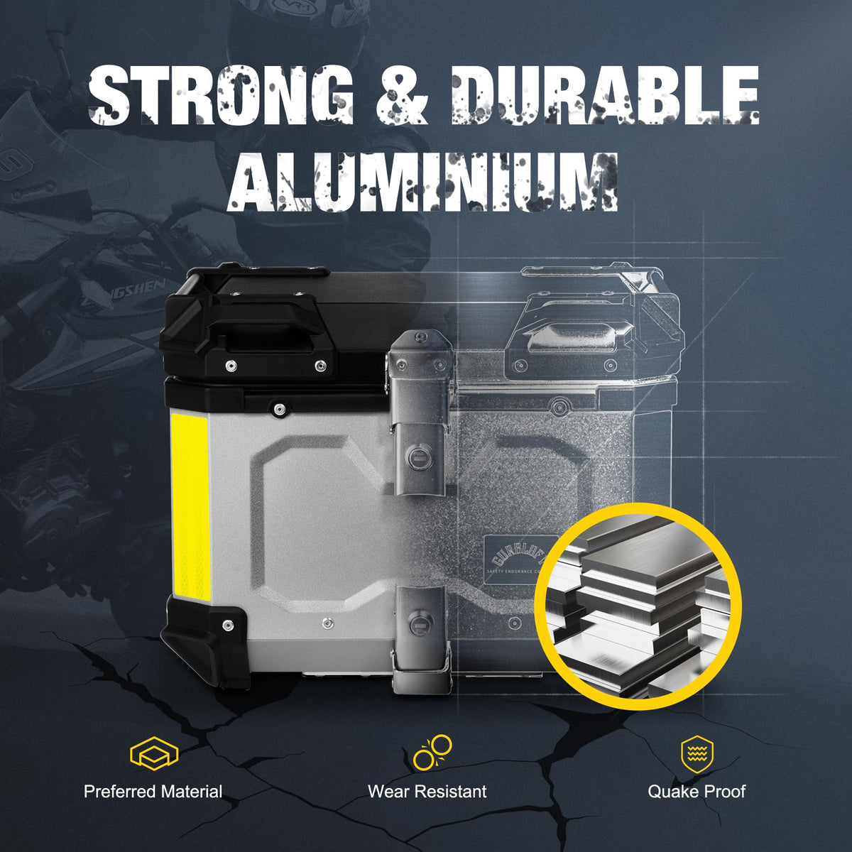 Gurblofy open interior with helmet demonstrating roomy 45L storage capacity