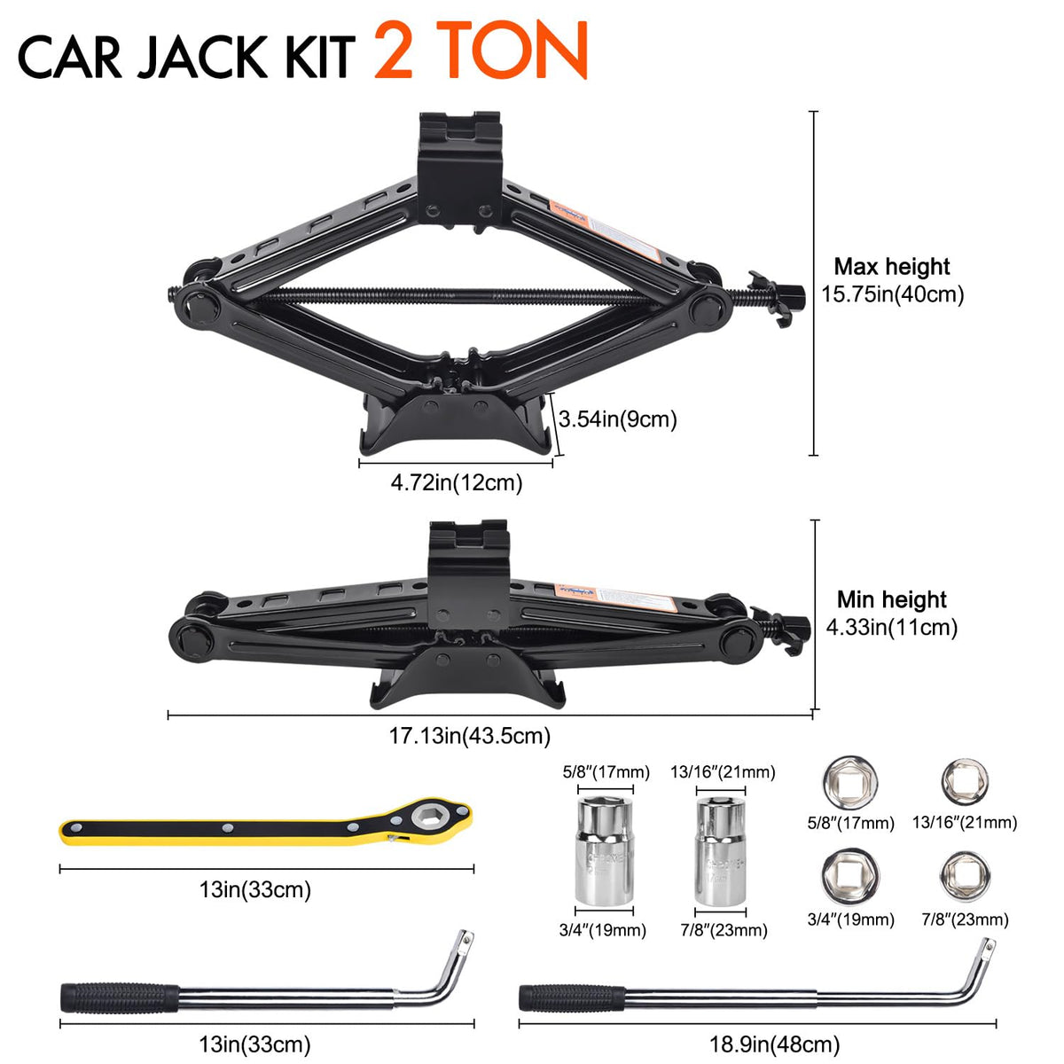 Gurduenon scissor jack close-up showing corrosion-resistant metal and stable base