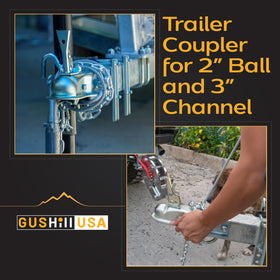 GusHill GH25138 installed on trailer showing correct fit on 3-inch channel tongue