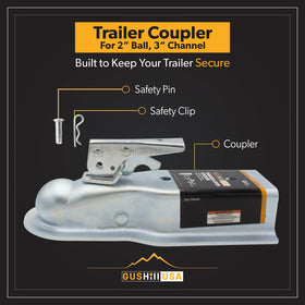 GusHill GH25138 side latch detail highlighting trigger latch for safer coupling