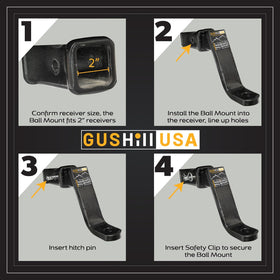 GusHill mounted in a vehicle receiver demonstrating easy installation