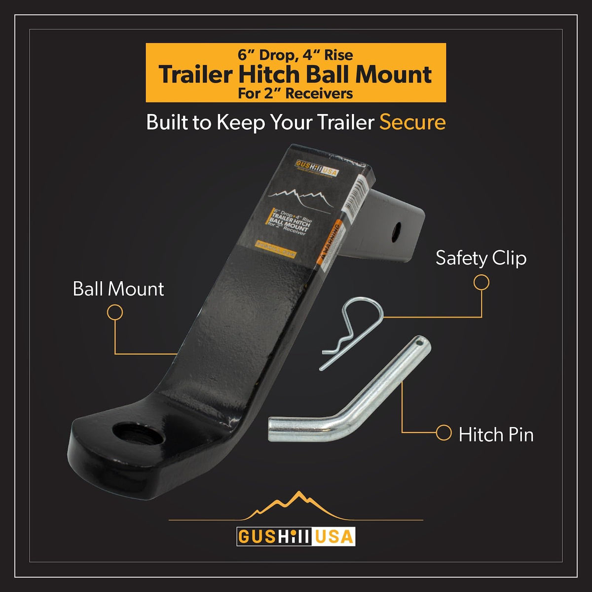 GusHill side view highlighting 6-inch drop and sturdy construction