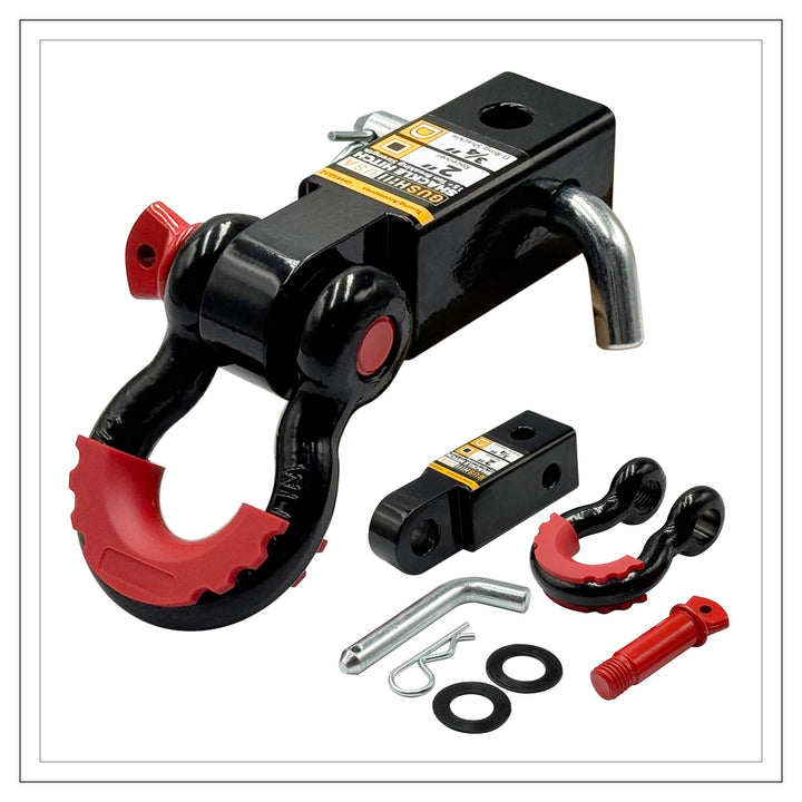 GusHill front view of shackle hitch showing secure fit and strength