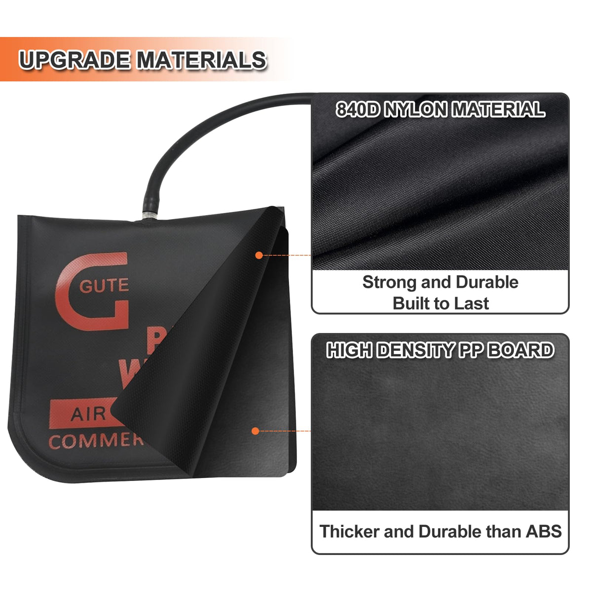 Gute wedge in use during cabinet install protecting surfaces and enabling single-person leveling