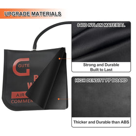 Gute wedge in use during cabinet install protecting surfaces and enabling single-person leveling