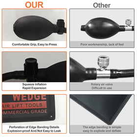 Gute wedge beside a hand showing scale and portability for on-site convenience and easy handling