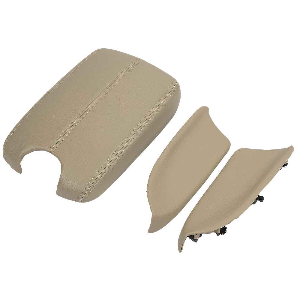 Guteauto front view of beige armrest cover showing clean new surface benefit