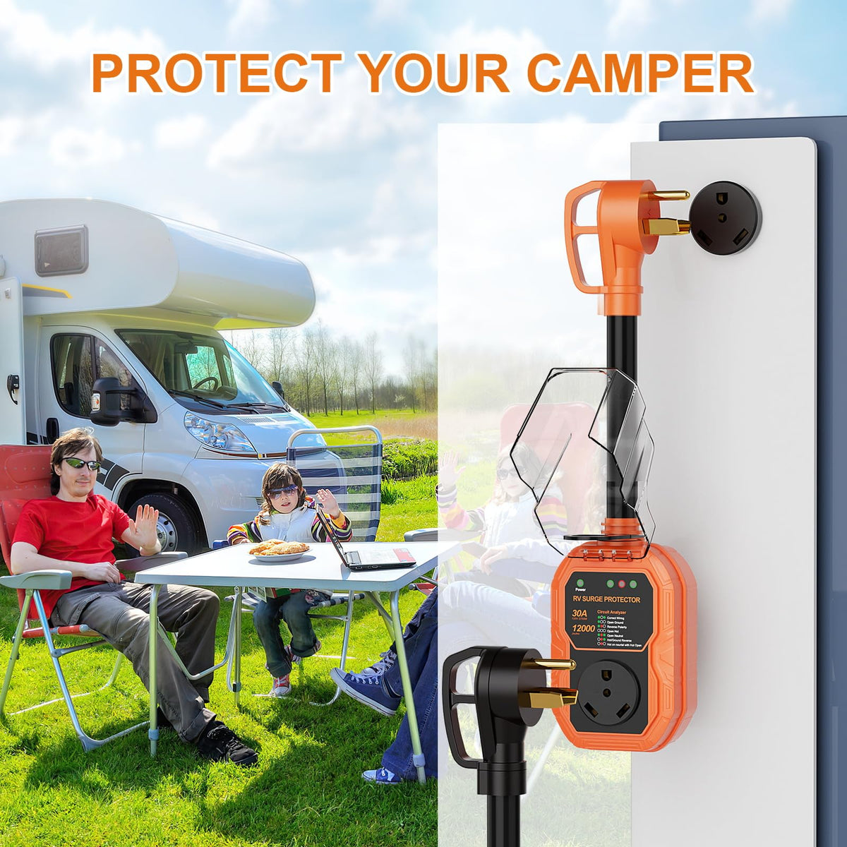 GutterWord lifestyle campsite setup showing added peace of mind while camping