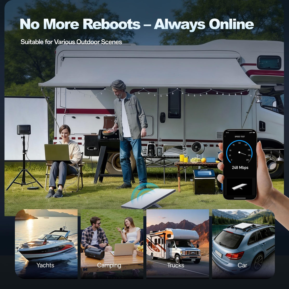 Guyobey in van life scene powering Starlink and devices for remote work stability