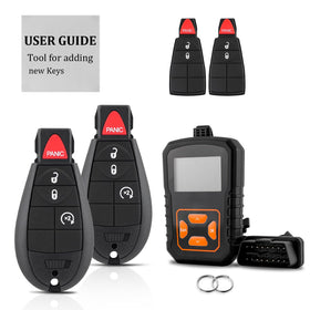 Gvolinkdpe front package showing two Ram replacement fobs and accessories for quick setup
