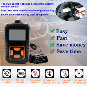 Gvolinkdpe OBD LCD tool close-up showing clear screen prompts for easy programming