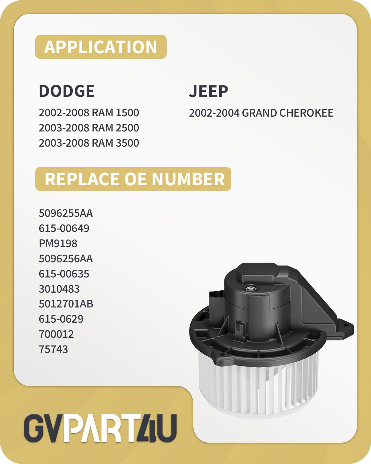 GVPART4U fan cage detail highlighting improved air volume benefit