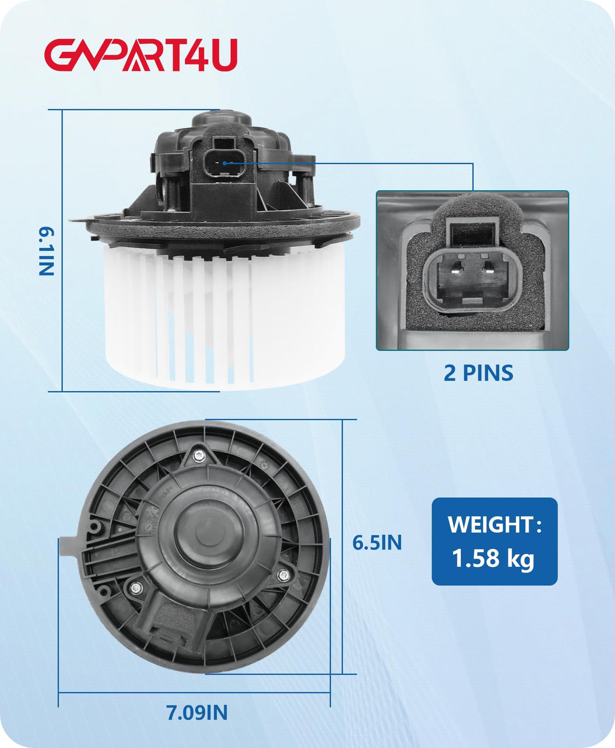 GVPART4U foam seal and housing detail showing debris protection and quieter performance