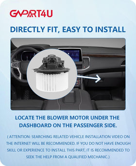 GVPART4U blower motor installed under dash illustrating restored cabin airflow