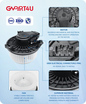 GVPART4U blower motor side profile illustrating compact design and durable build