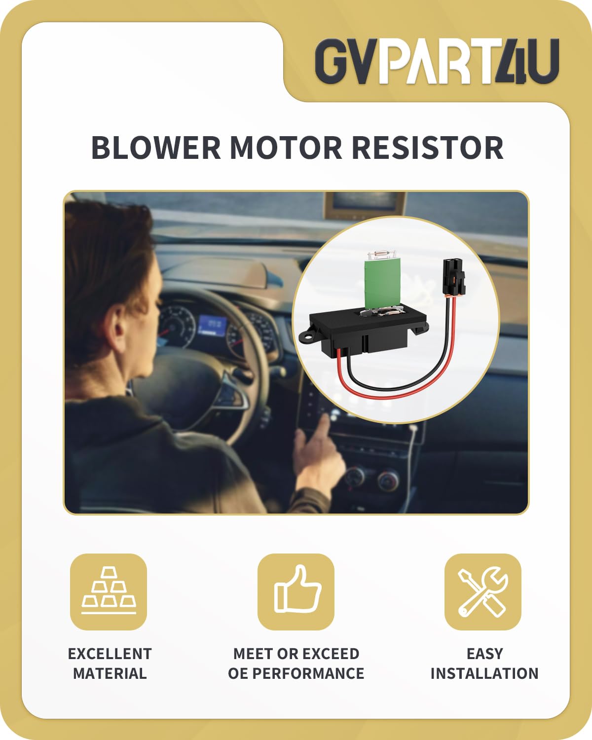 GVPART4U technician installing resistor in truck, speeds up HVAC repair