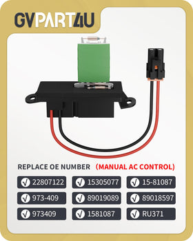 GVPART4U blower resistor installed under dash, restores fan speed control