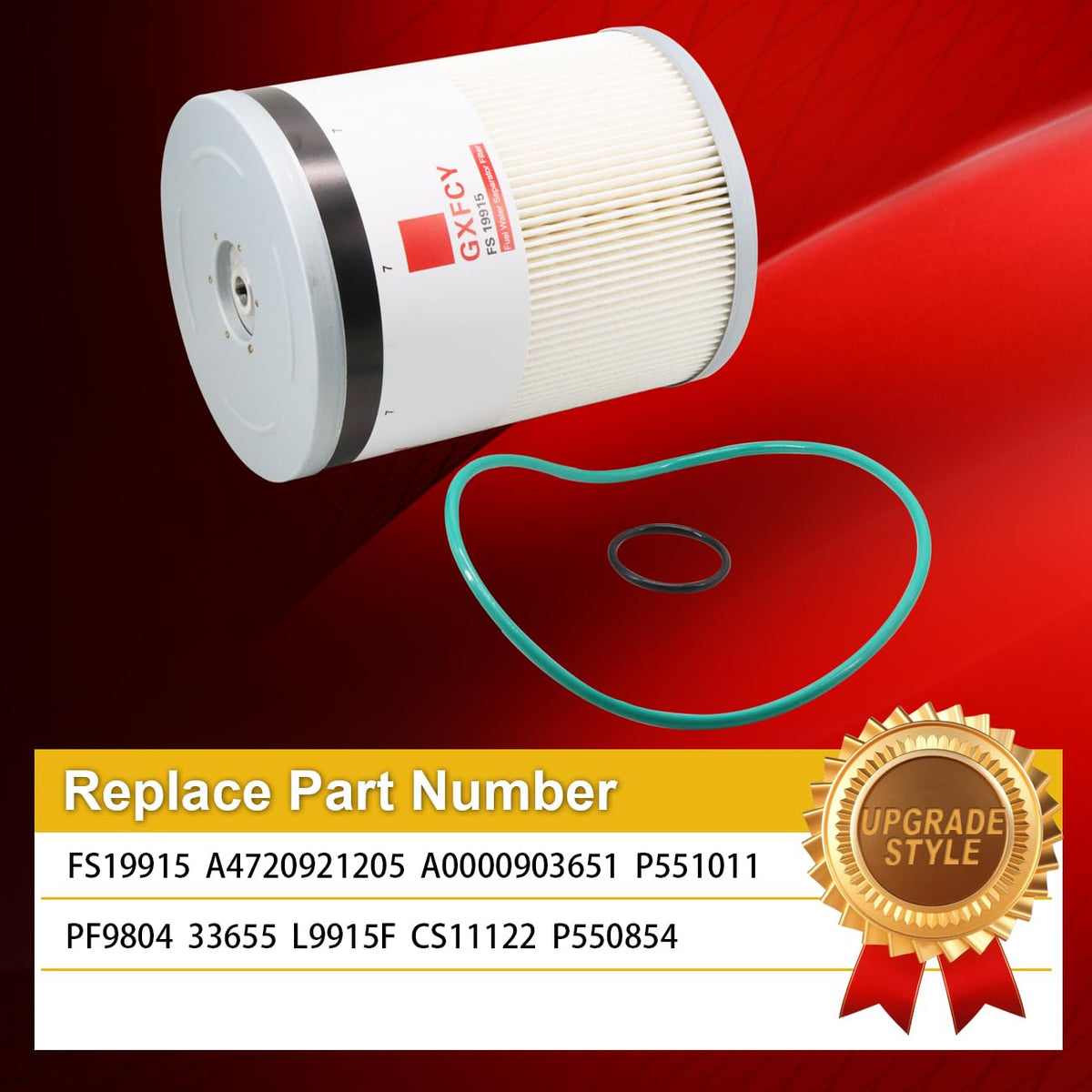 GXFCY filter kit packaging with all three parts for easy service replacement