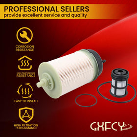GXFCY filters next to a ruler for size and scale verification benefit