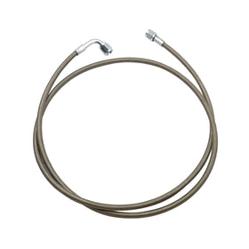 GXARTS front view of full braided turbo oil feed line showing durable construction and fitment assistance