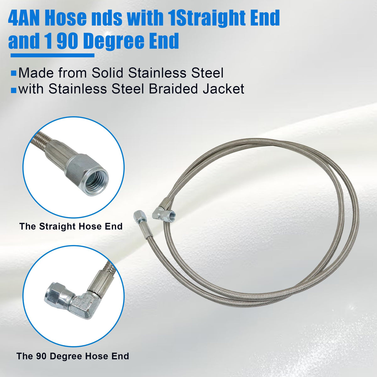 GXARTS straight end detail showing secure 4AN connection for leak resistance