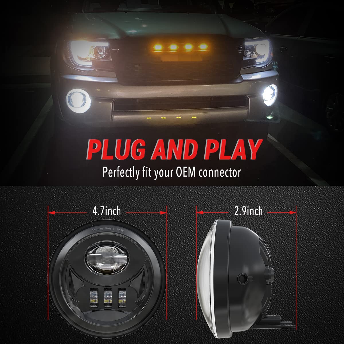 GXENOGO installed on Tundra front end showing brighter road visibility