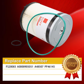GXFCY fuel water separator installed on an engine demonstrating correct placement and protection