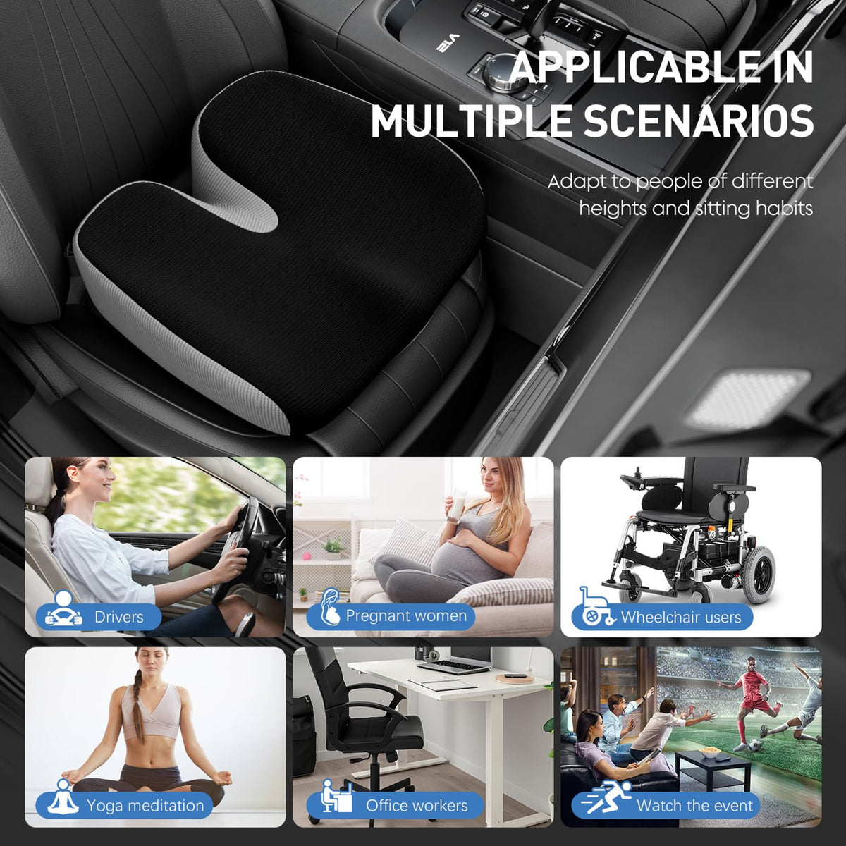 GXHYSW on office chair in lifestyle setting for portable ergonomic support