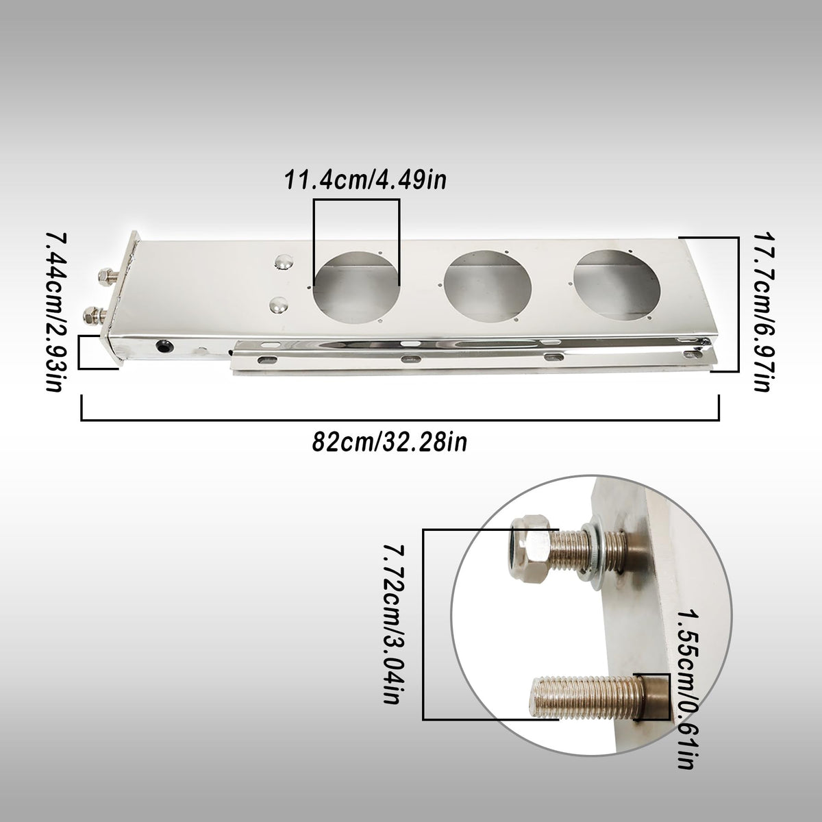 GXYWADY stainless steel chrome finish showing corrosion resistance texture