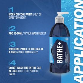 Gyeon Bathe+ foam cannon application covering car for faster full‑car cleaning