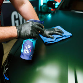 Gyeon used on wheel and trim demonstrating consistent hydrophobic benefit